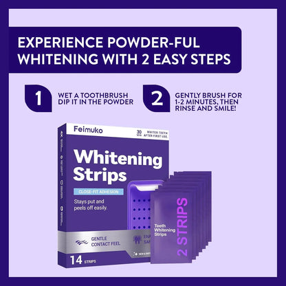 14/28 Strips Purple Teeth Whitening Kit – Remove Plaque & Stains Instant Color Corrector for Yellow Teeth Oral Hygiene Care