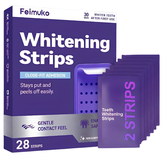 Faroven purple whitening strips 14-strip kit with individually sealed sachets